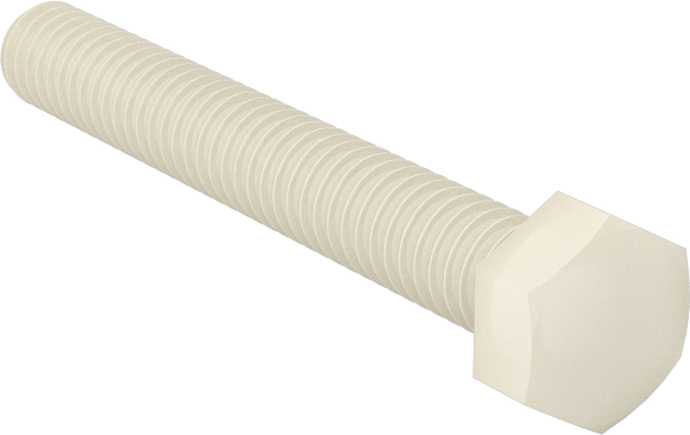 Seramik Altıgen Başlı Vida, 8-32 Diş Boyutu, 1-1/4" Uzunluk