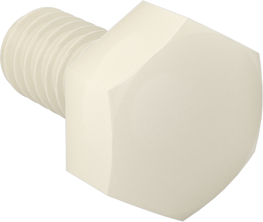 Seramik Altıgen Başlı Vida, 1/4"-20 Diş Boyutu, 1/2" Uzunluk