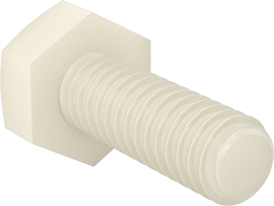 Seramik Altıgen Başlı Vida, 1/4"-20 Diş Boyutu, 3/4" Uzunluk