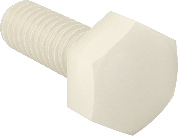 Seramik Altıgen Başlı Vida, 1/4"-20 Diş Boyutu, 3/4" Uzunluk