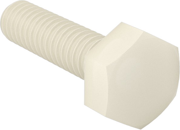 Seramik Altıgen Başlı Vida, 1/4"-20 Diş Boyutu, 1" Uzunluk
