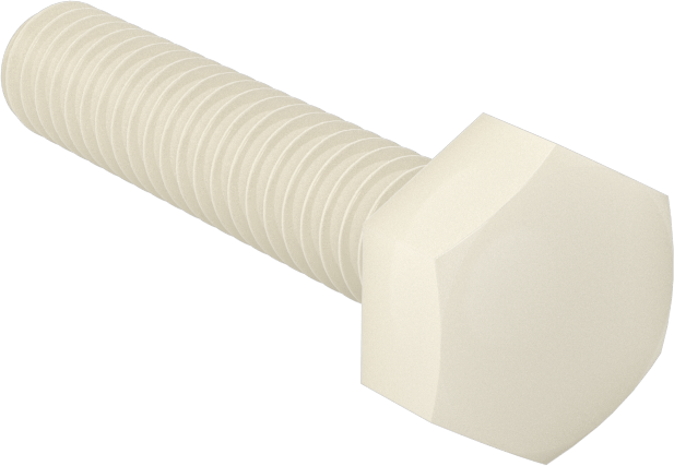 Seramik Altıgen Başlı Vida, 1/4"-20 Diş Boyutu, 1-1/4" Uzunluk