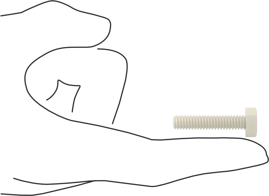 Seramik Altıgen Başlı Vida, 1/4"-20 Diş Boyutu, 1-1/4" Uzunluk