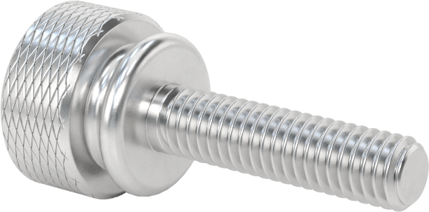 Alüminyum Genişletilmiş Yaka Tırtıllı Başlı Parmak Vidası, M4 x 0,7 mm Diş Boyutu, 16 mm Uzunluk