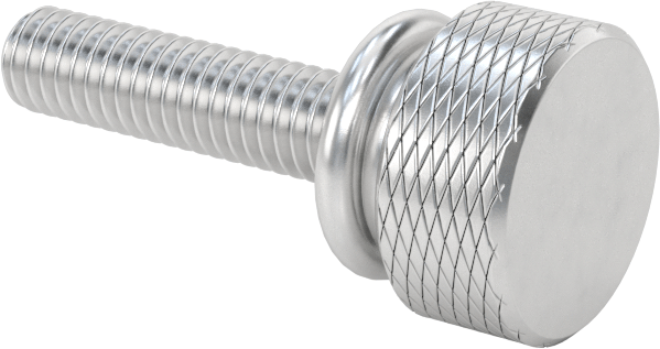 Alüminyum Genişletilmiş Yaka Tırtıllı Başlı Parmak Vidası, M4 x 0,7 mm Diş Boyutu, 16 mm Uzunluk