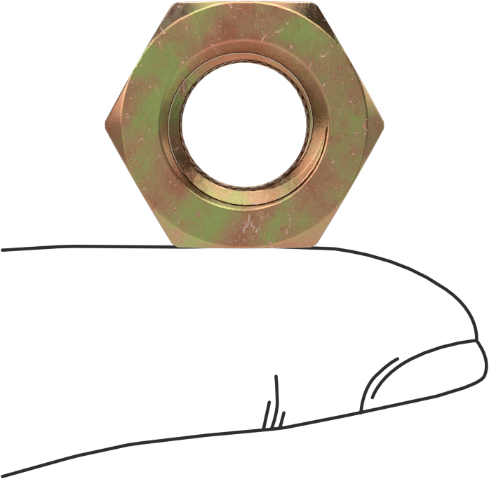 Mil. Spec. Kadmiyum Kromat Kaplamalı Çelik Altıgen Somun, Sınıf 5, 1/2"-13 Diş Boyutu, MS51967-14