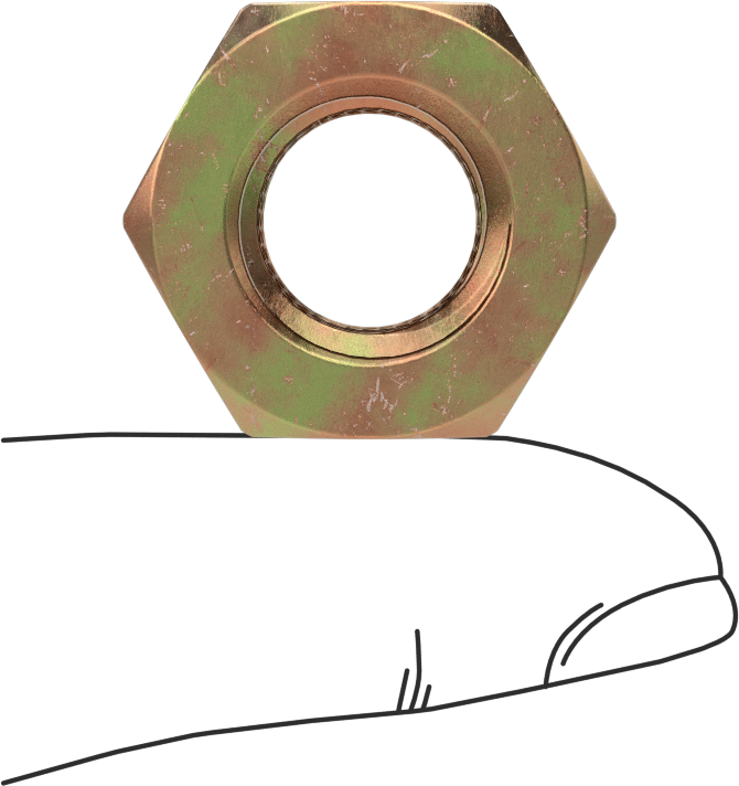 Mil. Spec. Kadmiyum Kromat Kaplamalı Çelik Altıgen Somun, Sınıf 5, 9/16"-12 Diş Boyutu, MS51967-17