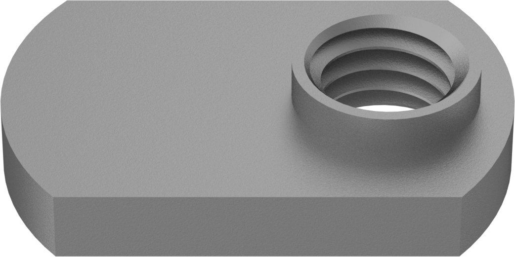 Çelik Ofset Silindirli Dar Tabanlı Kaynak Somunları, M8 x 1,25 mm Diş Boyutu