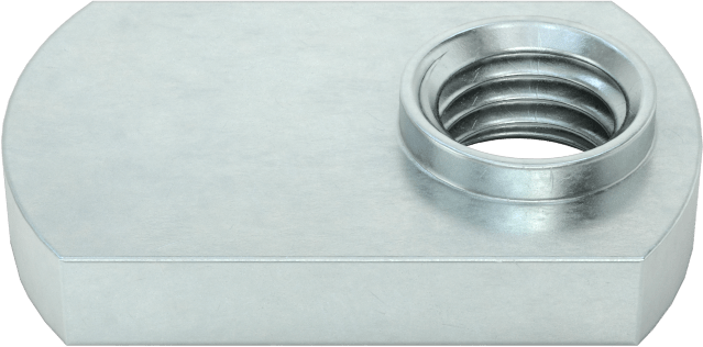 Çelik Ofset Silindirli Dar Tabanlı Kaynak Somunları, Çinko Kaplamalı, 1/4"-28 Diş Boyutu