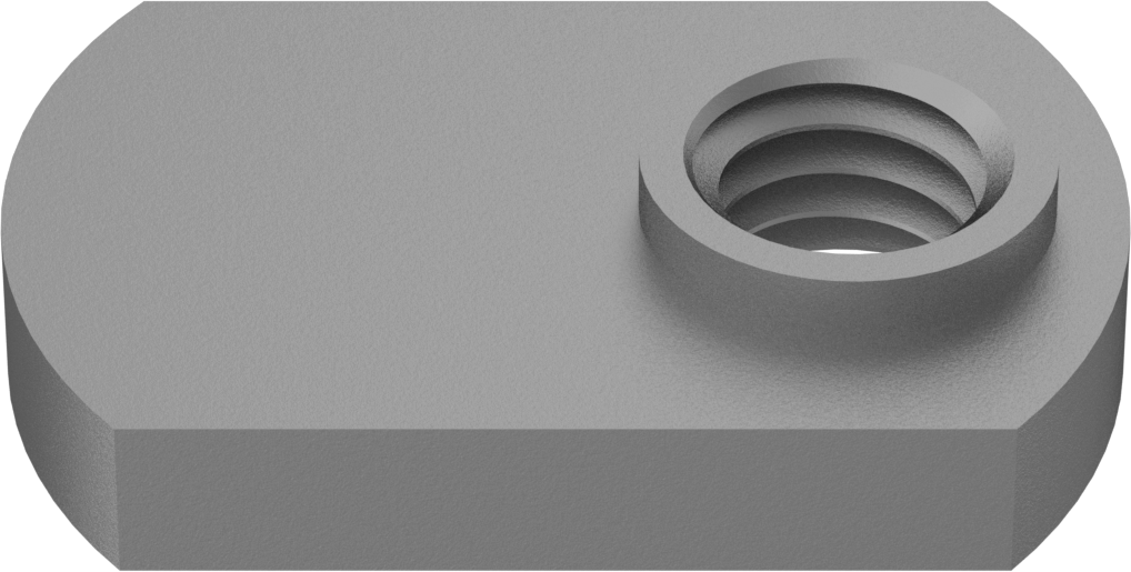 Çelik Ofset Silindirli Dar Tabanlı Kaynak Somunları, Çinko Kaplamalı, M6 x 1 mm Diş Boyutu