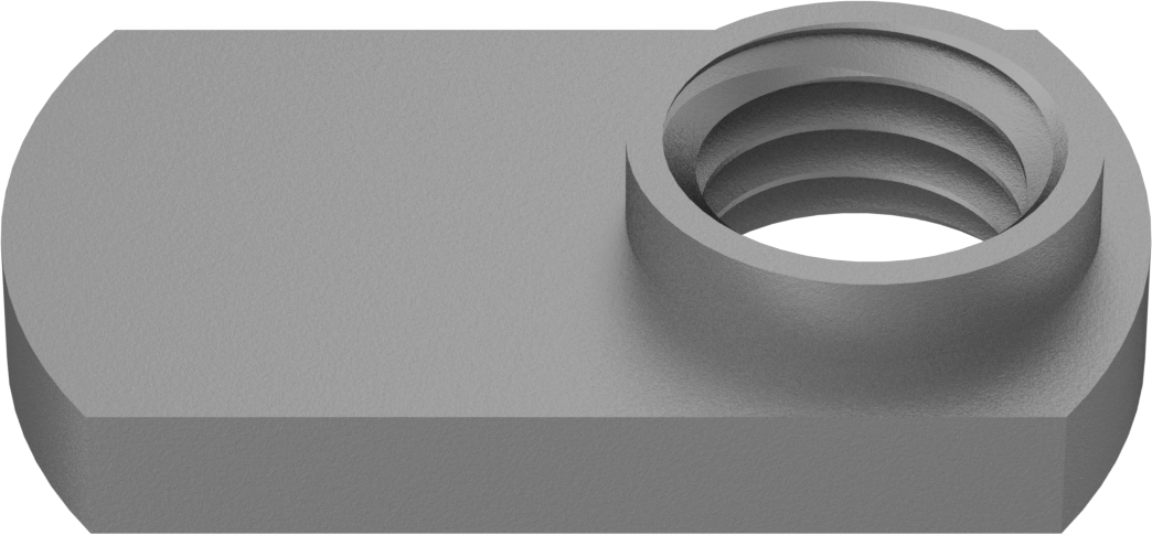 Çelik Ofset Silindirli Dar Tabanlı Kaynak Somunları, Çinko Kaplamalı, M10 x 1,5 mm Diş Boyutu