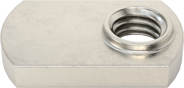 18-8 Paslanmaz Çelik Ofset Namlulu Dar Tabanlı Kaynak Somunu, M5 x 0,8 mm Diş Boyutu