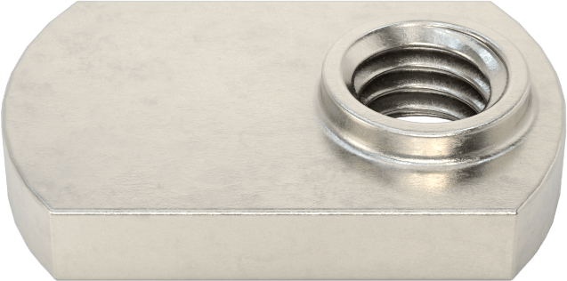 18-8 Paslanmaz Çelik Ofset Namlulu Dar Tabanlı Kaynak Somunu, M6 x 1 mm Diş Boyutu