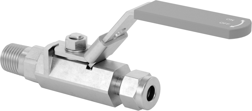 Sıkıştırma Bağlantı Parçalı Açma-Kapama Vanası, 316 Paslanmaz Çelik ile Kilitlenebilir Tutamak, 1/4" Boru Dış Çapı x 1/4 NPT Erkek