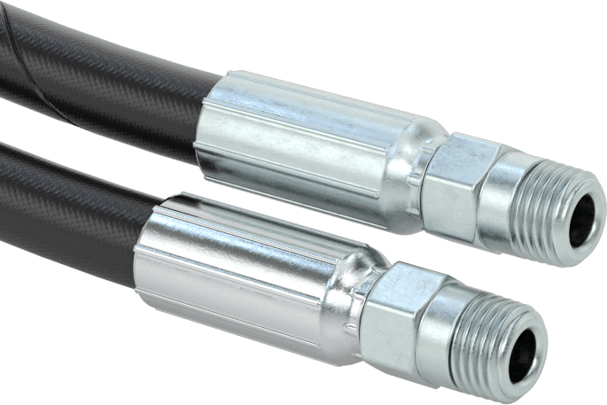 Hidrolik Hortum, SAE 100R1-At, 1/4 NPT Erkek Bağlantı Parçaları, 9/16" OD