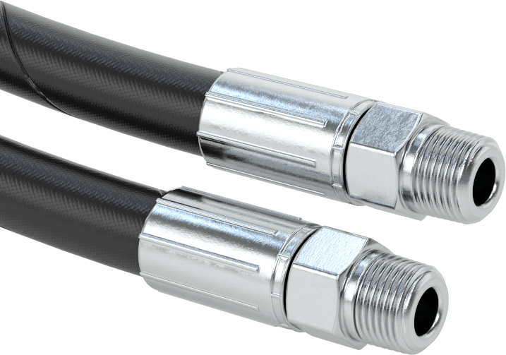 Hidrolik Hortum, SAE 100R1-At, 3/8 NPT Erkek Bağlantı Parçaları, 11/16" OD