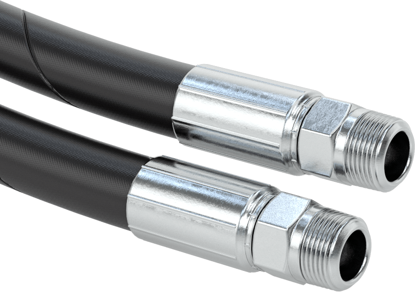 Hidrolik Hortum, SAE 100R1-At, 3/4 NPT Erkek Bağlantı Parçaları ile, 1-1/8" OD