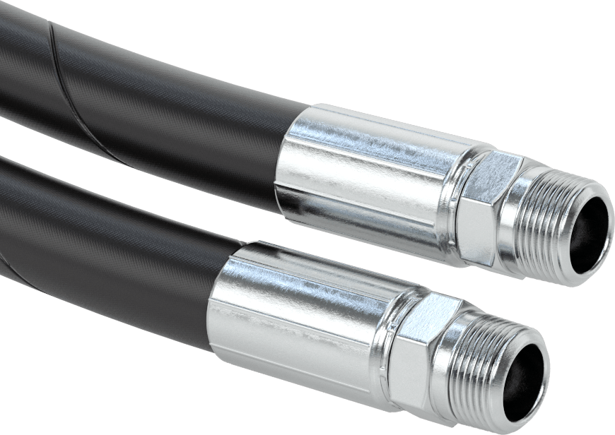 Hidrolik Hortum, SAE 100R1-At, 1 NPT Erkek Bağlantı Elemanı ile, 1" ID, 1-7/16" OD