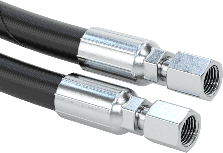 Hidrolik Hortum, SAE 100R1-At, 9/16"-18 UNF Dişi Bağlantı Parçalı, 11/16" OD