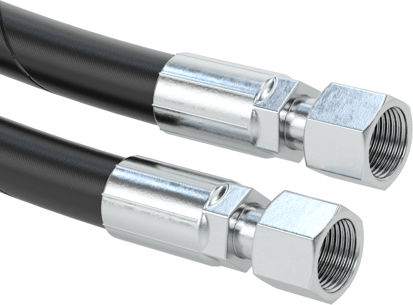 Hidrolik Hortum, SAE 100R1-At, 1-1/16"-12 UNF Dişi Bağlantı Parçaları, 1-1/8" OD