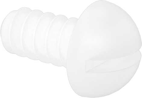 Naylon Dekoratif Yuvarlak Başlı Oluklu Vidalar, 0-80 Diş, 1/8" Uzunluk