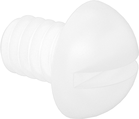 Naylon Dekoratif Yuvarlak Başlı Oluklu Vidalar, 2-56 Diş, 1/8" Uzunluk