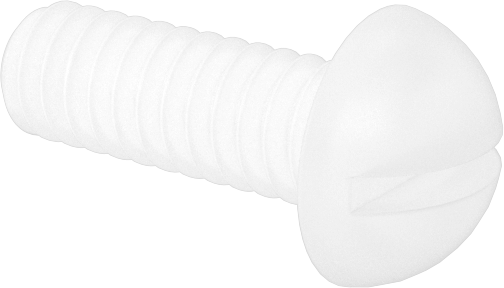 Naylon Dekoratif Yuvarlak Başlı Oluklu Vidalar, 2-56 Diş, 1/4" Uzunluk