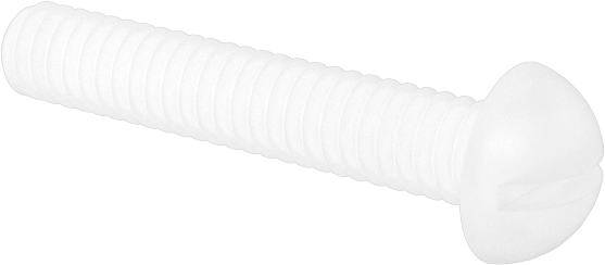Naylon Dekoratif Yuvarlak Başlı Oluklu Vidalar, 2-56 Diş, 1/2" Uzunluk