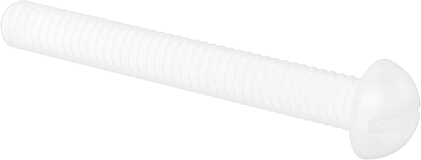 Naylon Dekoratif Yuvarlak Başlı Oluklu Vidalar, 2-56 Diş, 3/4" Uzunluk