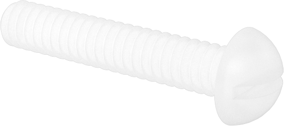 Naylon Dekoratif Yuvarlak Başlı Oluklu Vidalar, 4-40 Diş, 5/8" Uzunluk