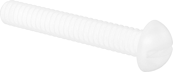 Naylon Dekoratif Yuvarlak Başlı Oluklu Vidalar, 4-40 Diş, 3/4" Uzunluk