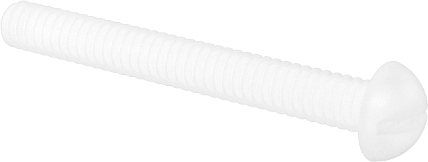 Naylon Dekoratif Yuvarlak Başlı Oluklu Vidalar, 4-40 Diş, 1" Uzunluk