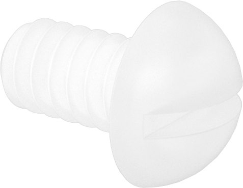 Naylon Dekoratif Yuvarlak Başlı Oluklu Vidalar, 6-32 Diş, 1/4" Uzunluk