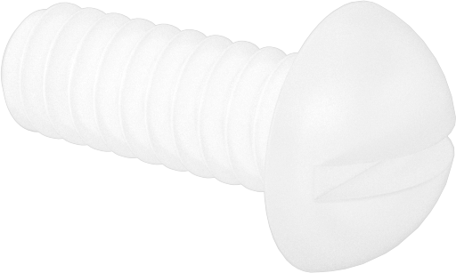 Naylon Dekoratif Yuvarlak Başlı Oluklu Vidalar, 6-32 Diş, 3/8" Uzunluk