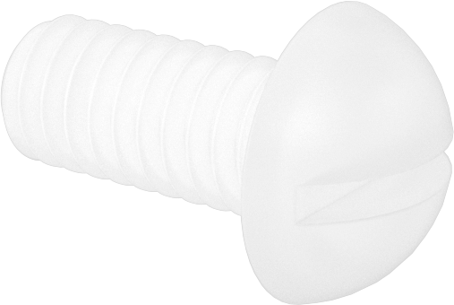 Naylon Dekoratif Yuvarlak Başlı Oluklu Vidalar, 8-32 Diş, 3/8" Uzunluk