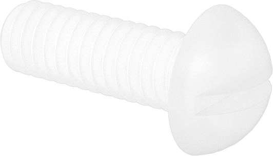 Naylon Dekoratif Yuvarlak Başlı Oluklu Vidalar, 8-32 Diş, 1/2" Uzunluk