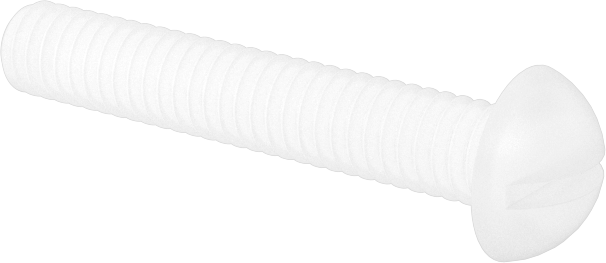 Naylon Dekoratif Yuvarlak Başlı Oluklu Vidalar, 8-32 Diş, 1" Uzunluk