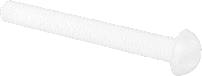Naylon Dekoratif Yuvarlak Başlı Oluklu Vidalar, 8-32 Diş, 1-1/2" Uzunluk