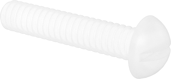 Naylon Dekoratif Yuvarlak Başlı Oluklu Vidalar, 10-24 Diş, 1" Uzunluk