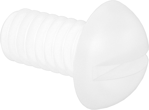 Naylon Dekoratif Yuvarlak Başlı Oluklu Vidalar, 1/4"-20 Diş, 1/2" Uzunluk