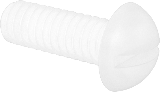 Naylon Dekoratif Yuvarlak Başlı Oluklu Vidalar, 1/4"-20 Diş, 3/4" Uzunluk
