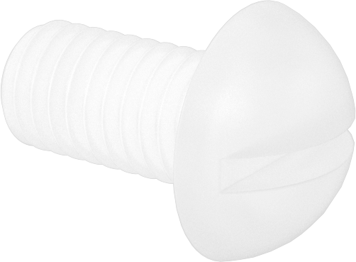Naylon Dekoratif Yuvarlak Başlı Oluklu Vidalar, 10-32 Diş, 3/8" Uzunluk