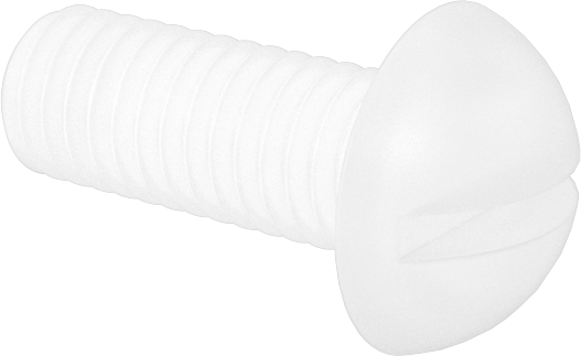 Naylon Dekoratif Yuvarlak Başlı Oluklu Vidalar, 10-32 Diş, 1/2" Uzunluk