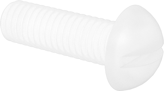 Naylon Dekoratif Yuvarlak Başlı Oluklu Vidalar, 10-32 Diş, 5/8" Uzunluk