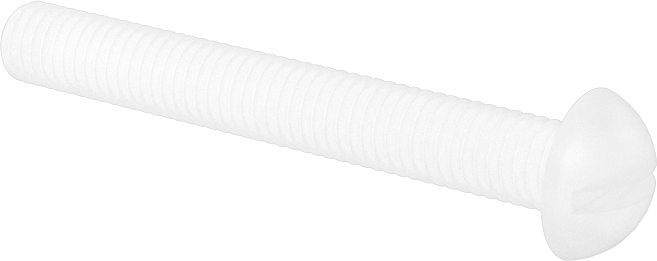 Naylon Dekoratif Yuvarlak Başlı Oluklu Vidalar, 10-32 Diş, 1-1/2" Uzunluk