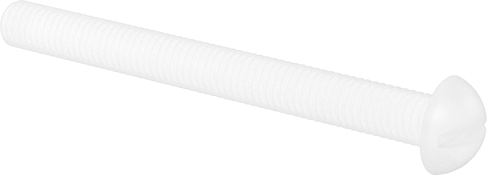 Naylon Dekoratif Yuvarlak Başlı Oluklu Vidalar, 10-32 Diş, 2" Uzunluk
