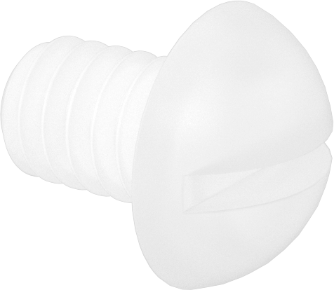 Naylon Dekoratif Yuvarlak Başlı Oluklu Vidalar, 1/4"-20 Diş, 3/8" Uzunluk