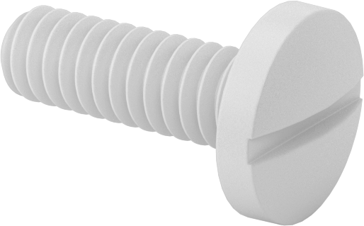 Plastik Bağlama Başlıklı Oluklu Vidalar, 0-80 Diş, 3/16" Uzunluk