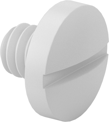 Plastik Bağlama Başlıklı Oluklu Vidalar, 2-56 Diş, 3/32" Uzunluk