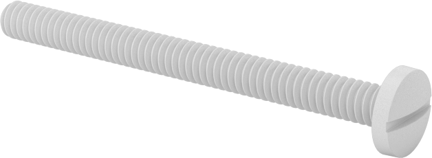 Plastik Bağlama Başlıklı Oluklu Vidalar, 2-56 Diş, 1" Uzunluk